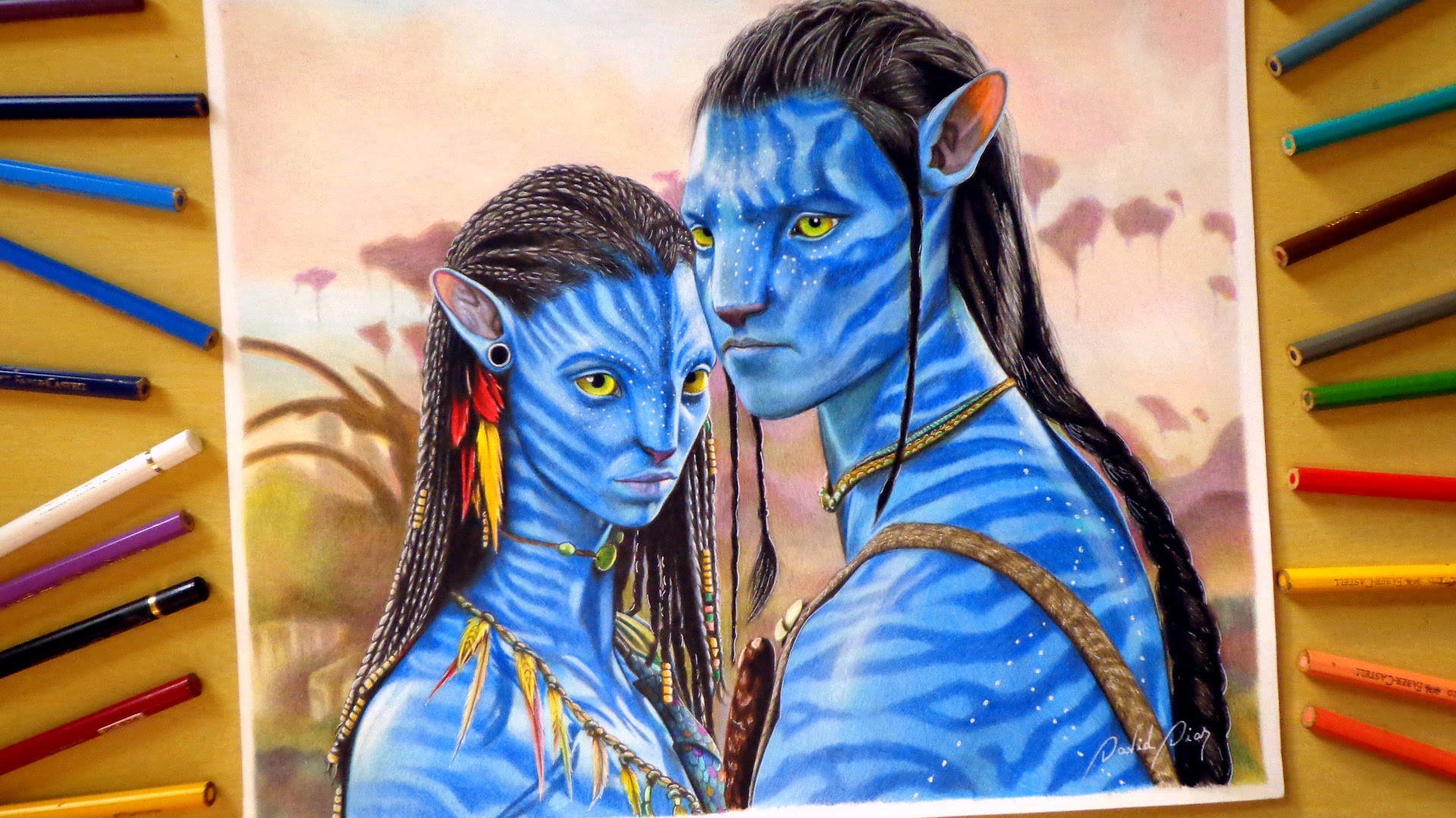 Speed Drawing: Neytiri and Jake Sully | Avatar - Tattoo Blog