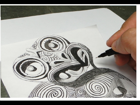 Desenho de tatuagem tribal -Tiki
