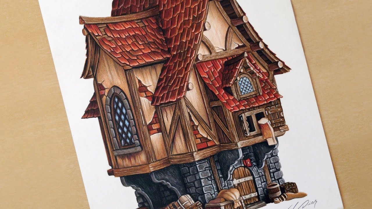 Drawing Medieval-Fantasy House