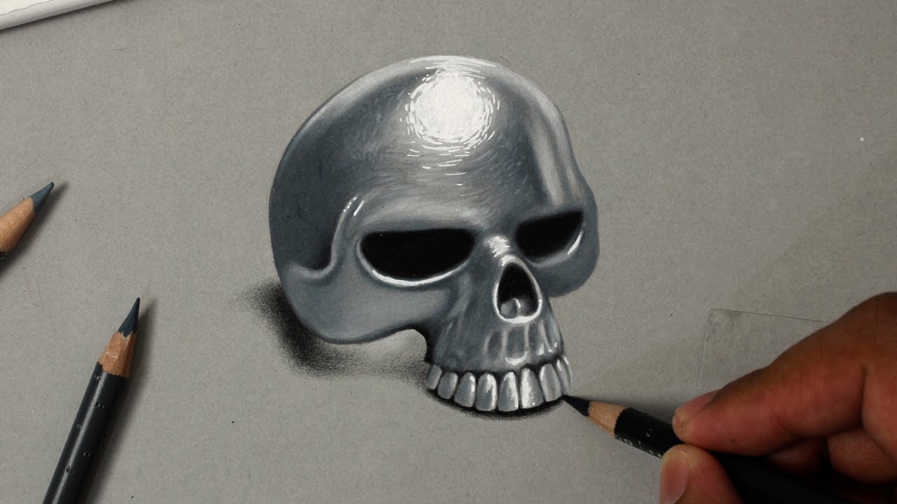 Como Desenhar Um Crânio Prateado (Sem Narração)