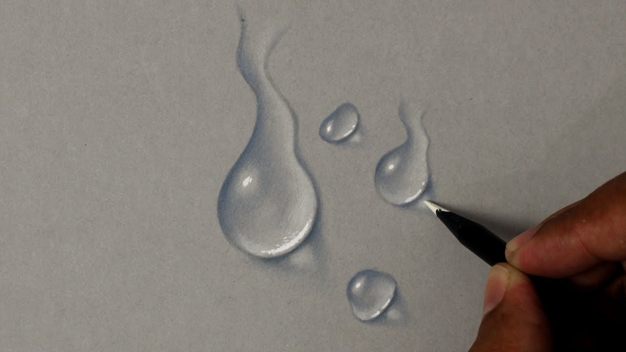 Como Desenhar Gotas de água Com Lápis de Cor
